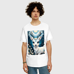 Футболка оверсайз мужская Сказочный олененок, цвет: белый — фото 2