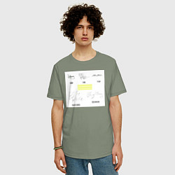 Футболка оверсайз мужская Big bang подписи участников, цвет: авокадо — фото 2