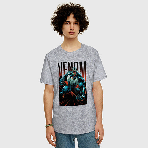 Мужская футболка оверсайз Веном / Меланж – фото 3