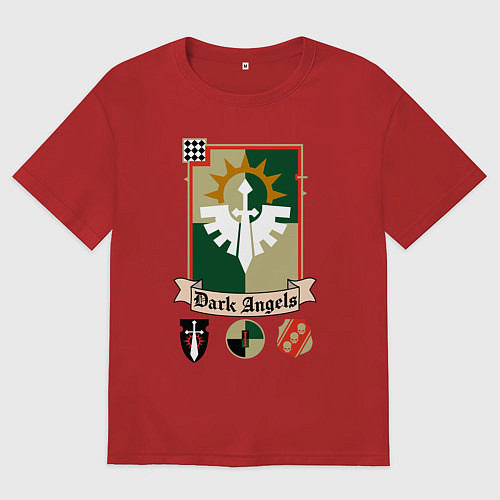 Мужская футболка оверсайз Dark angels Warhammer 40k / Красный – фото 1