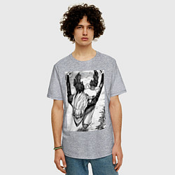 Футболка оверсайз мужская Дандадан: Кэн Такакура, цвет: меланж — фото 2