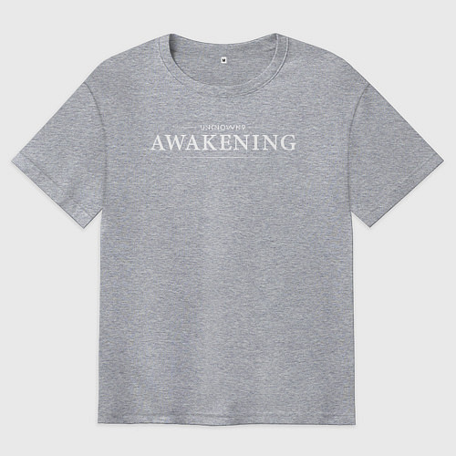 Мужская футболка оверсайз Unknown 9 awakening logo / Меланж – фото 1