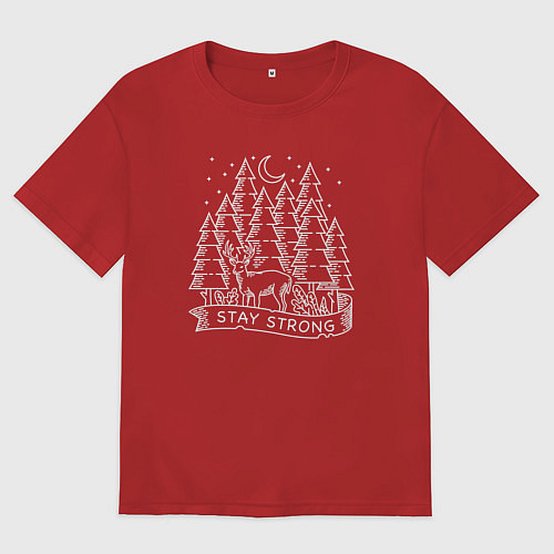 Мужская футболка оверсайз Будь сильным / Красный – фото 1