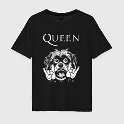 Мужская футболка оверсайз Queen rock dog