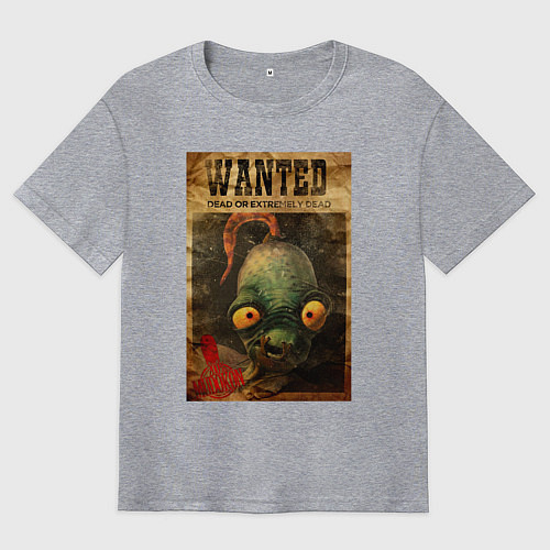 Мужская футболка оверсайз Oddworld - wanted / Меланж – фото 1