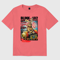 Футболка оверсайз мужская Blink 182 band, цвет: коралловый