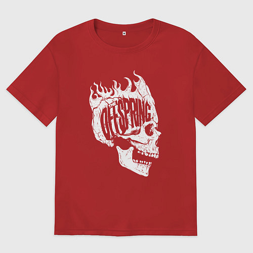 Мужская футболка оверсайз The offsring skull / Красный – фото 1