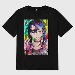 Футболка оверсайз мужская Дандадан: Момо Аясэ, цвет: черный