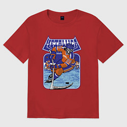 Футболка оверсайз мужская Metallica - hockey, цвет: красный