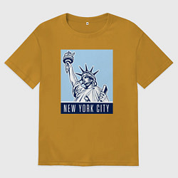 Футболка оверсайз мужская New York style, цвет: горчичный