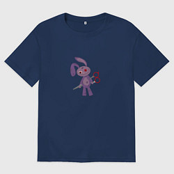 Футболка оверсайз мужская Заяц с ножницами, цвет: тёмно-синий