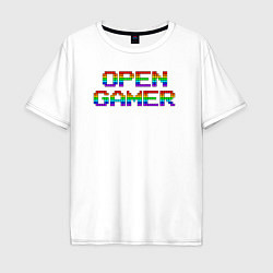 Мужская футболка оверсайз Open gamer logo