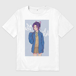 Футболка оверсайз мужская Клинок рассекающий демонов Синобу Котё, цвет: белый