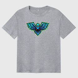 Футболка оверсайз мужская Неоновая совушка, цвет: меланж