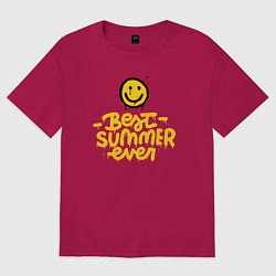 Футболка оверсайз мужская Лучшее лето на свете, цвет: маджента