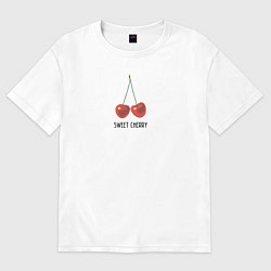 Футболка оверсайз мужская Sweet сherry, цвет: белый