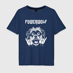 Футболка оверсайз мужская Powerwolf rock dog, цвет: тёмно-синий