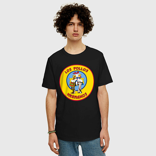 Мужская футболка оверсайз Los Pollos hermanos Breaking bad / Черный – фото 3