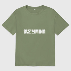 Футболка оверсайз мужская Плаванье, цвет: авокадо