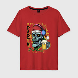 Мужская футболка оверсайз Skull Santa