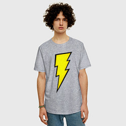 Футболка оверсайз мужская Shazam and Black Adam logo, цвет: меланж — фото 2