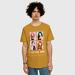 Футболка оверсайз мужская Blackpink 4 colors, цвет: горчичный — фото 2
