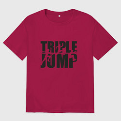 Футболка оверсайз мужская Тройной прыжок, цвет: маджента