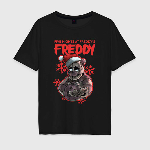 Мужская футболка оверсайз Five Nights at Freddys - Freddy / Черный – фото 1