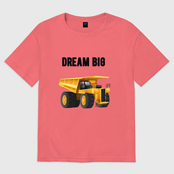 Футболка оверсайз мужская Dream big, цвет: коралловый