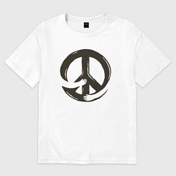 Футболка оверсайз мужская Peace hugs, цвет: белый