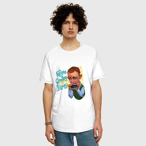 Мужская футболка оверсайз Блюз ретрогеймера / Белый – фото 3