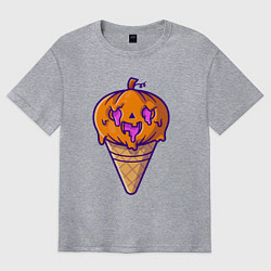 Футболка оверсайз мужская Ice cream pumpkin, цвет: меланж