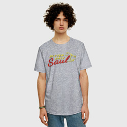 Футболка оверсайз мужская Better call Saul logo, цвет: меланж — фото 2