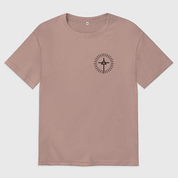 Футболка оверсайз мужская 30 Seconds to Mars: logo, цвет: пыльно-розовый