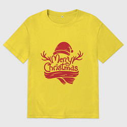 Футболка оверсайз мужская Рождественский колпак, цвет: желтый