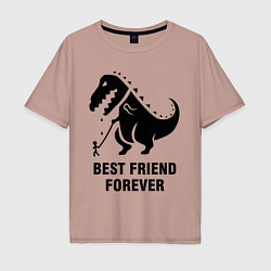 Футболка оверсайз мужская Godzilla best friend, цвет: пыльно-розовый