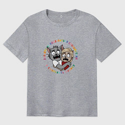 Футболка оверсайз мужская Давайте сохранять панику, цвет: меланж