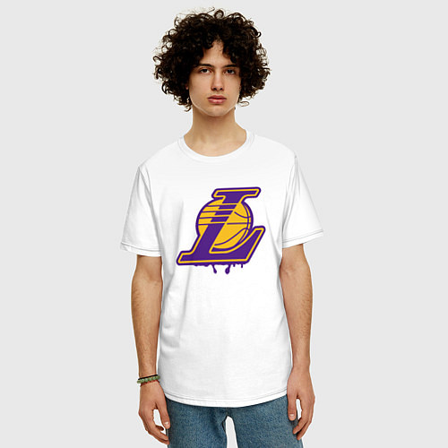 Мужская футболка оверсайз Lakers team / Белый – фото 3