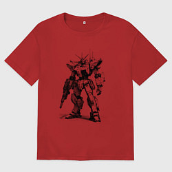 Футболка оверсайз мужская Боевой бот, цвет: красный