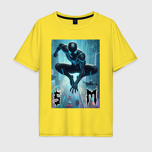 Мужская футболка оверсайз Spider-man neon glow / Желтый – фото 1