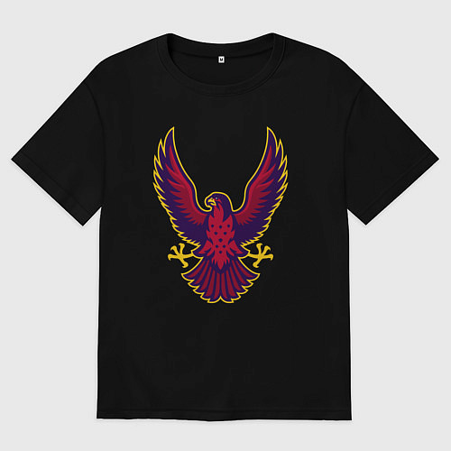 Мужская футболка оверсайз Гордый орёл / Черный – фото 1