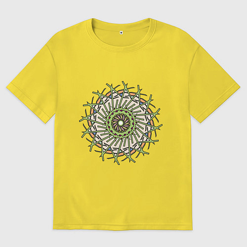 Мужская футболка оверсайз Терновый венок / Желтый – фото 1