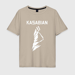 Футболка оверсайз мужская Kasabian - logo, цвет: миндальный