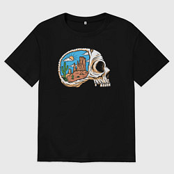 Футболка оверсайз мужская Черепок в пустыне, цвет: черный