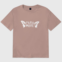 Футболка оверсайз мужская Paramore - logo, цвет: пыльно-розовый
