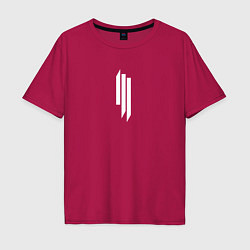 Футболка оверсайз мужская Skrillex - logo, цвет: маджента