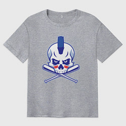 Футболка оверсайз мужская Punk baseball, цвет: меланж