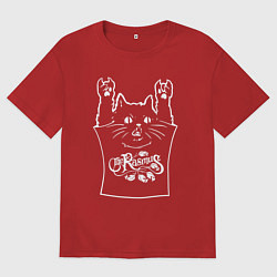 Футболка оверсайз мужская The Rasmus - cat rock, цвет: красный