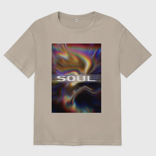 Мужская футболка оверсайз Арт Soul / Миндальный – фото 1