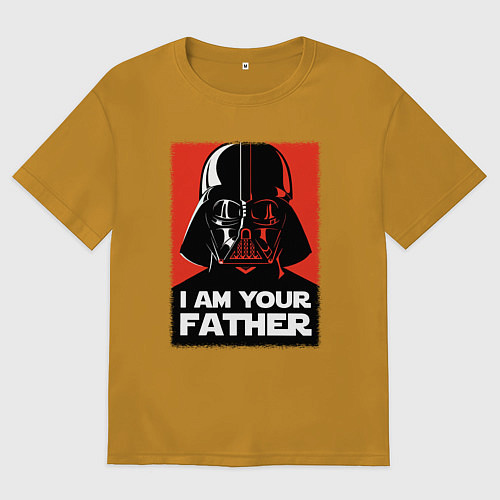 Мужская футболка оверсайз Я твой отец дарт вейдер / Горчичный – фото 1